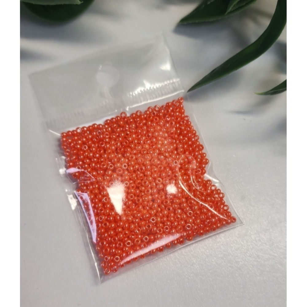 Czech Glass Beads 10/0 Preciosa Brand.  Bright Orange Crystal Color. Bag  15 Gr.